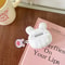 Cute Rabbit Hat AirPods Silicone Case With Keychain 3D Cartoon Protective Cover For AirPods 4