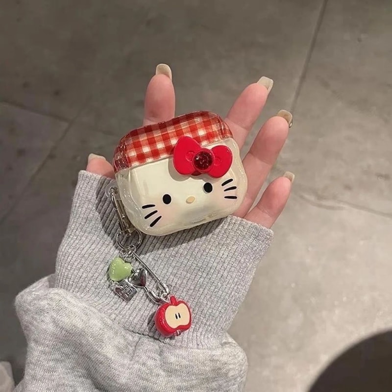 Hello Kitty AirPods Case With Keychain Cute Kawaii Protective Cover For AirPods Pro AirPods 14 0