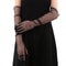 Elegant Black Lace Bridal Gloves For Women Long Mesh Polka Dot Tulle 3