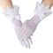 Elegant Bridal Gloves For Brides White Satin Wedding Gloves With Lace Cuffs And Bow Detail 5