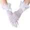 Elegant Bridal Gloves For Brides White Satin Wedding Gloves With Lace Cuffs And Bow Detail 5
