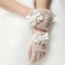 Girls White Lace Flower Girl Gloves With Pearl Bow For Communion Wedding 1