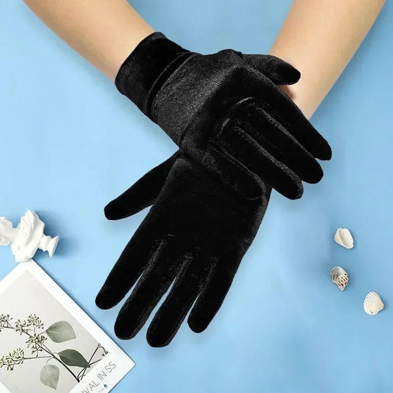 Elegant Stretch Short Opera Gloves For Women Vintage Wrist Length Gloves For Tea Parties Cosplay 4