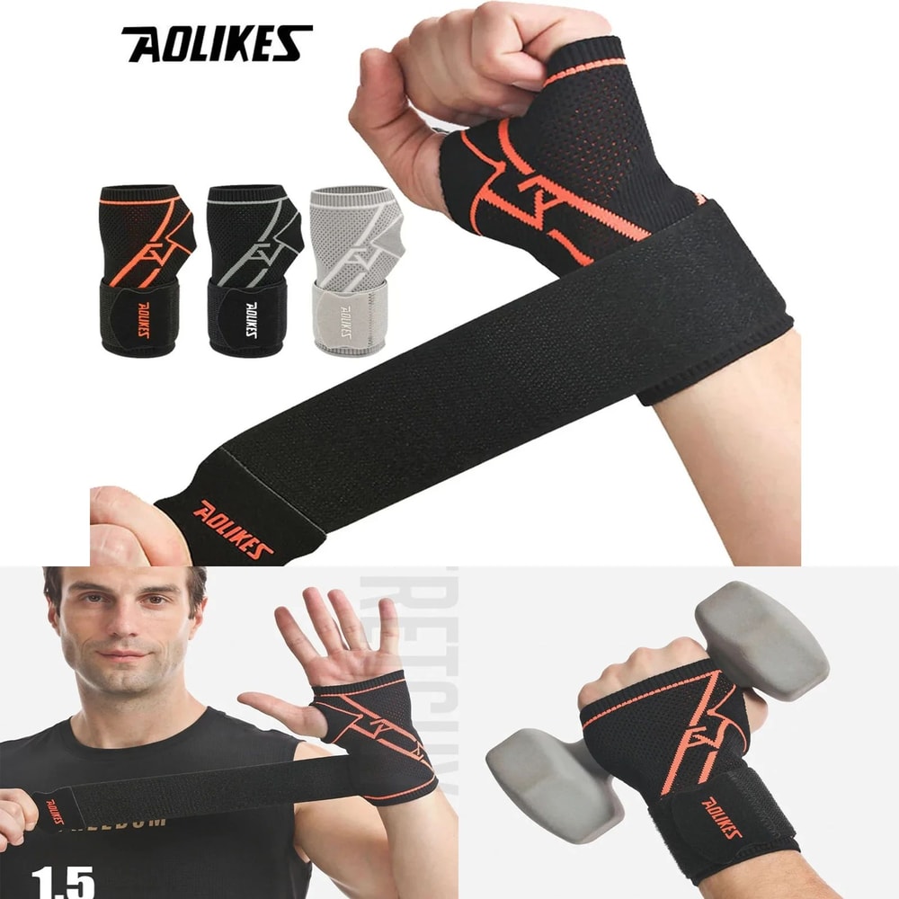 AOLIKES Adjustable Wrist Brace And Compression Wrist Wrap For Sports Work And Daily Support 0