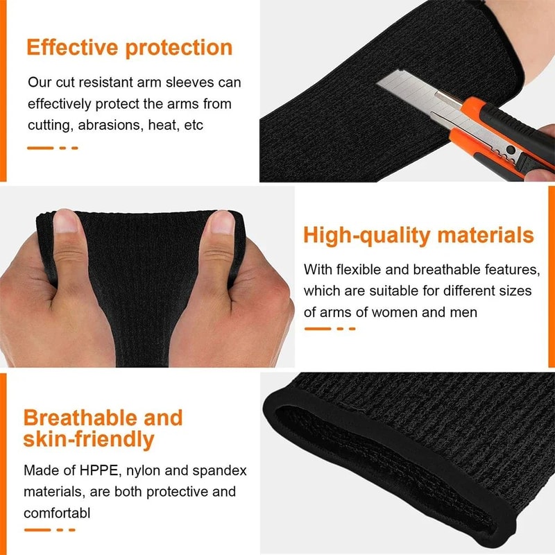 Level 5 Cut Resistant Sleeves Lightweight Forearm Protection Sleeves For Work Gardening Kitchen S