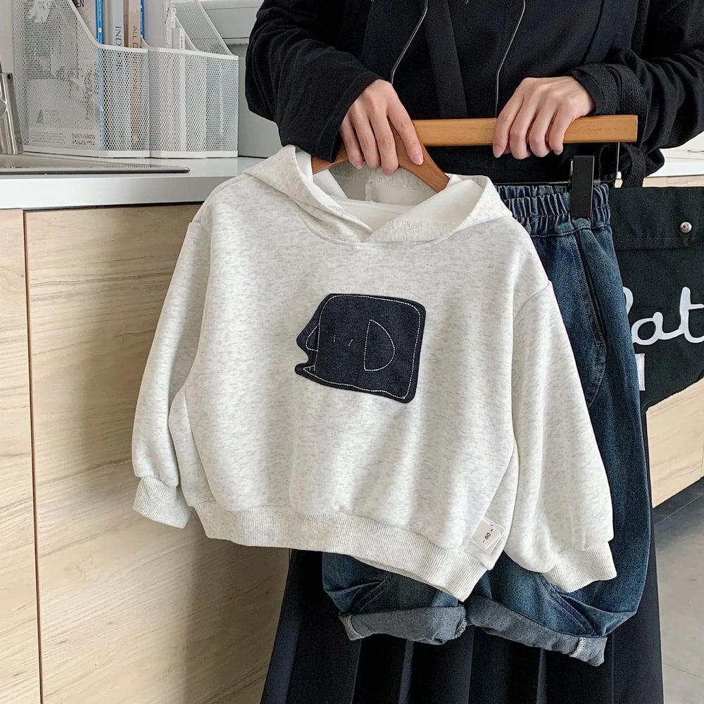 InsStyle Cartoon Toddler Boys Hoodie Cozy Baby Boys Sweatshirt Pullover With Hood 1