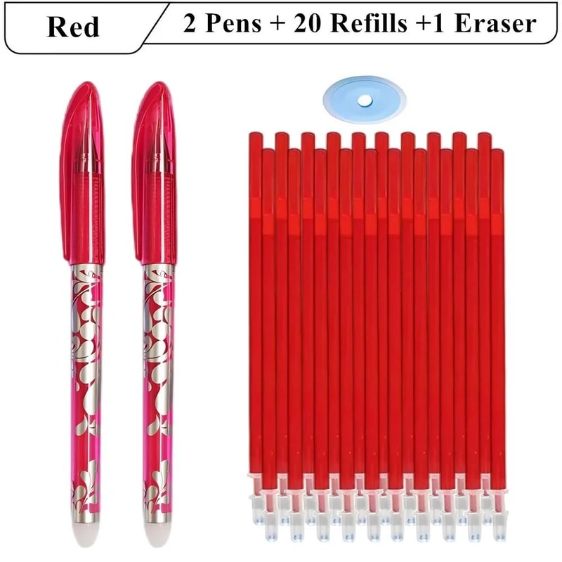 PrecisionWrite 05mm Erasable Gel Pens Set With 20 Refills Eraser Smooth Writing Refillable Statio 4
