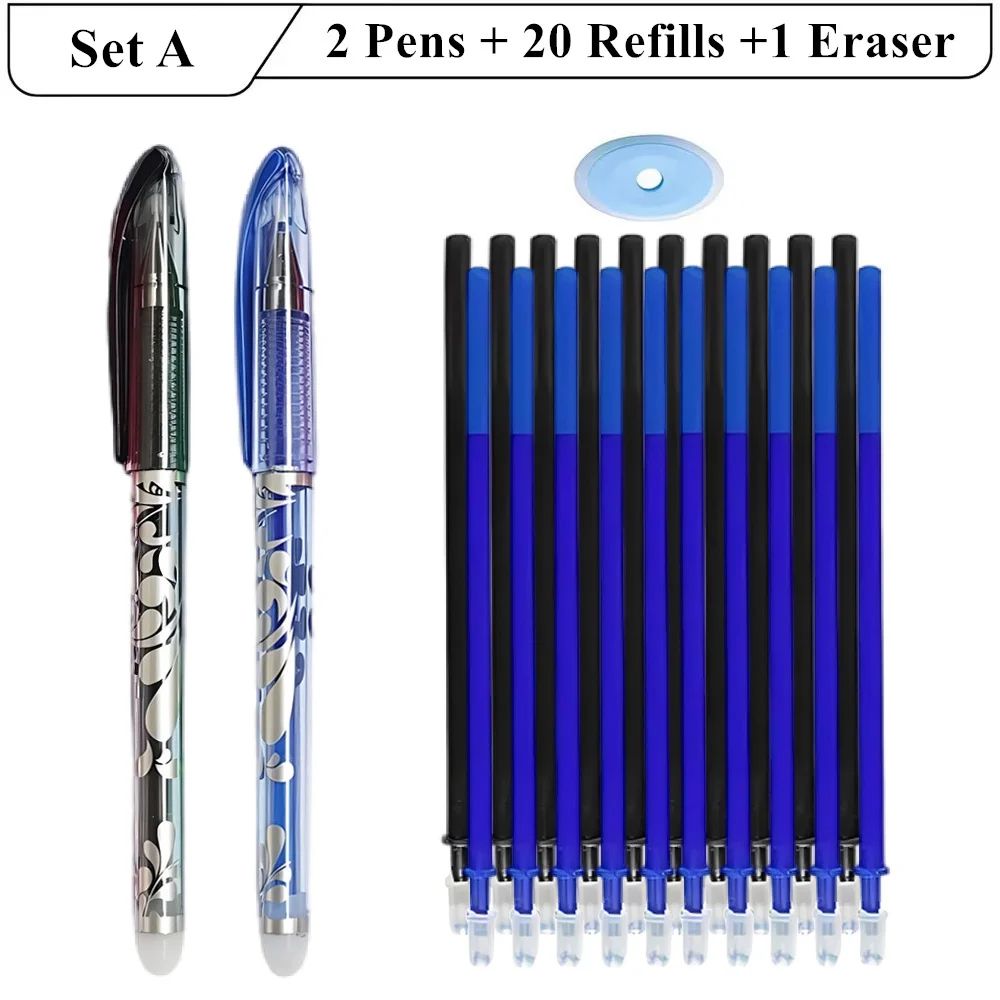 PrecisionWrite 05mm Erasable Gel Pens Set With 20 Refills Eraser Smooth Writing Refillable Statio 6