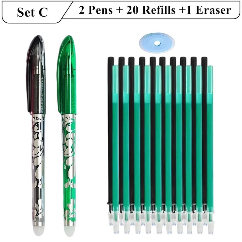 PrecisionWrite 05mm Erasable Gel Pens Set With 20 Refills Eraser Smooth Writing Refillable Statio 8