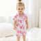 Princess Bow Satin Toddler Pajama Set Soft ButtonUp Baby Girl Sleepwear With Shorts 0