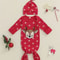 Cozy Reindeer Infant Christmas Pajamas Set With Hat Soft Baby Winter Pajama Set 2