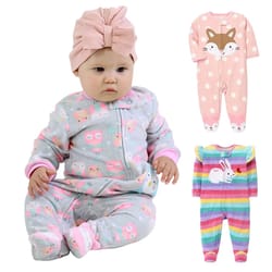 cozycritter baby fleece romper hooded animal zipper jumpsuit