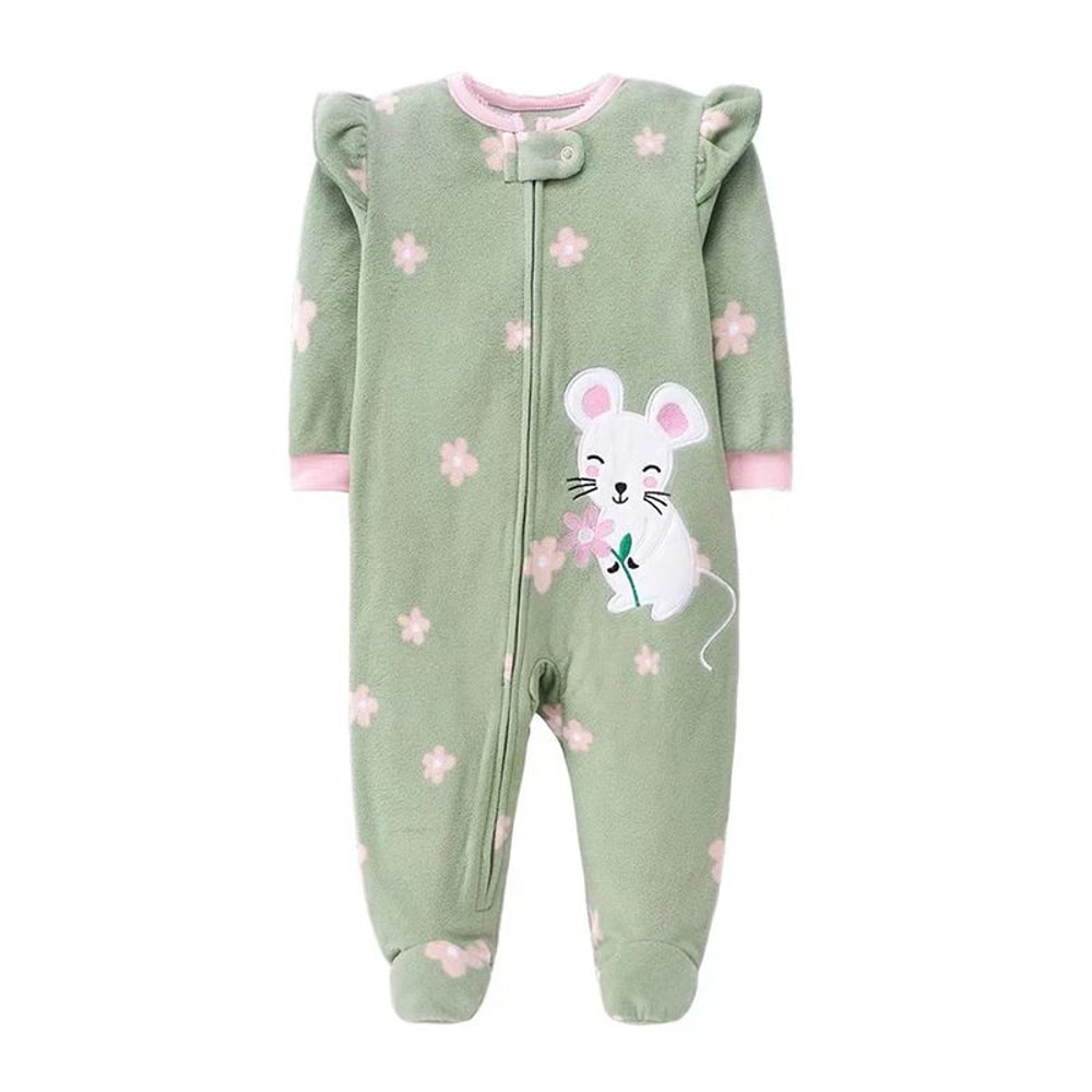 CozyCritter Baby Fleece Romper Hooded Animal Zipper Jumpsuit 4
