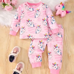 rainbow unicorn baby girl pajamas set – soft cotton unicorn pajamas for girls two-piece sleepwear
