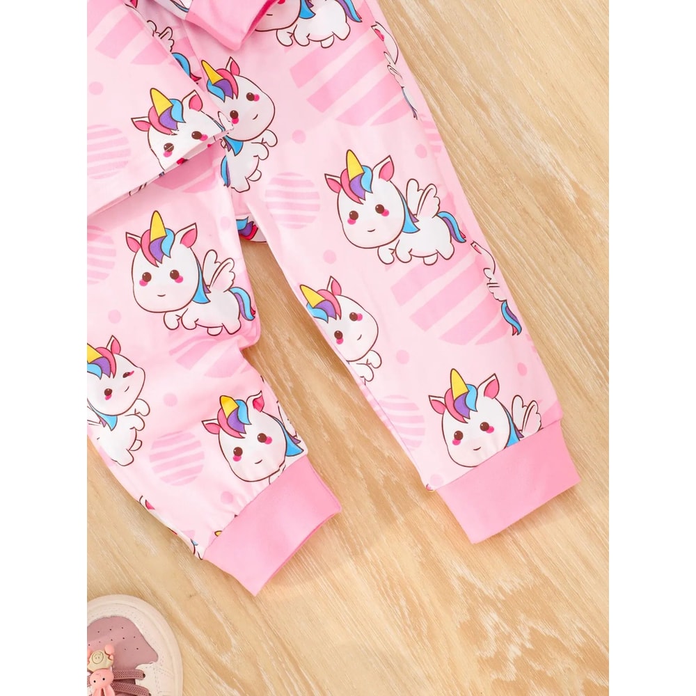Rainbow Unicorn Baby Girl Pajamas Set Soft Cotton Unicorn Pajamas For Girls TwoPiece Sleepwear 5