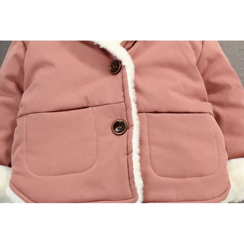 Cartoon Hooded Baby Fleece Jacket Cozy VelvetLined Toddler Winter Coat For Infants Toddlers 5