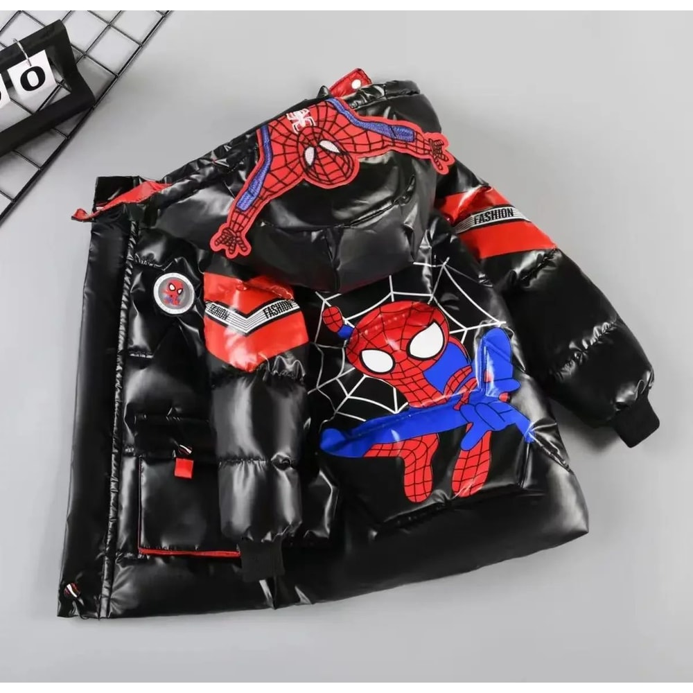 SpiderMan Kids Winter Jacket Hooded Puffer Parka For Toddlers And Boys 0
