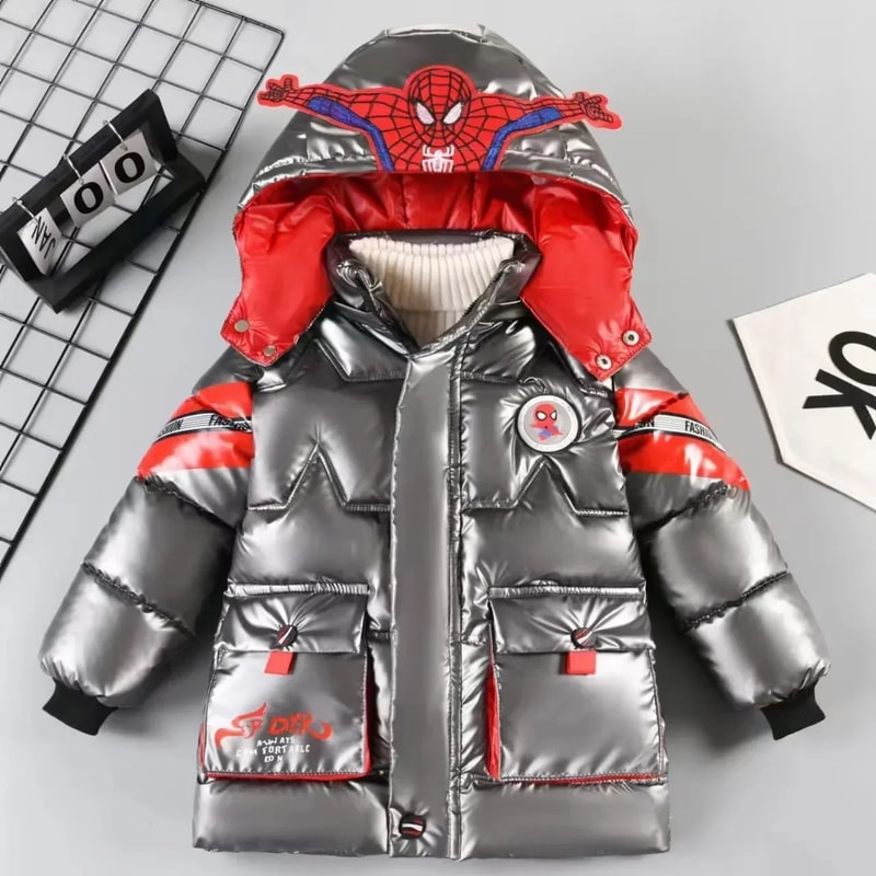 SpiderMan Kids Winter Jacket Hooded Puffer Parka For Toddlers And Boys 1