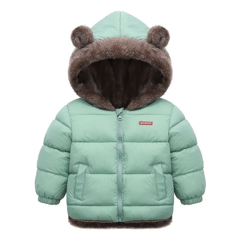 Reversible Cartoon Hooded Baby Winter Coat Plush Toddler Fleece Jacket 6