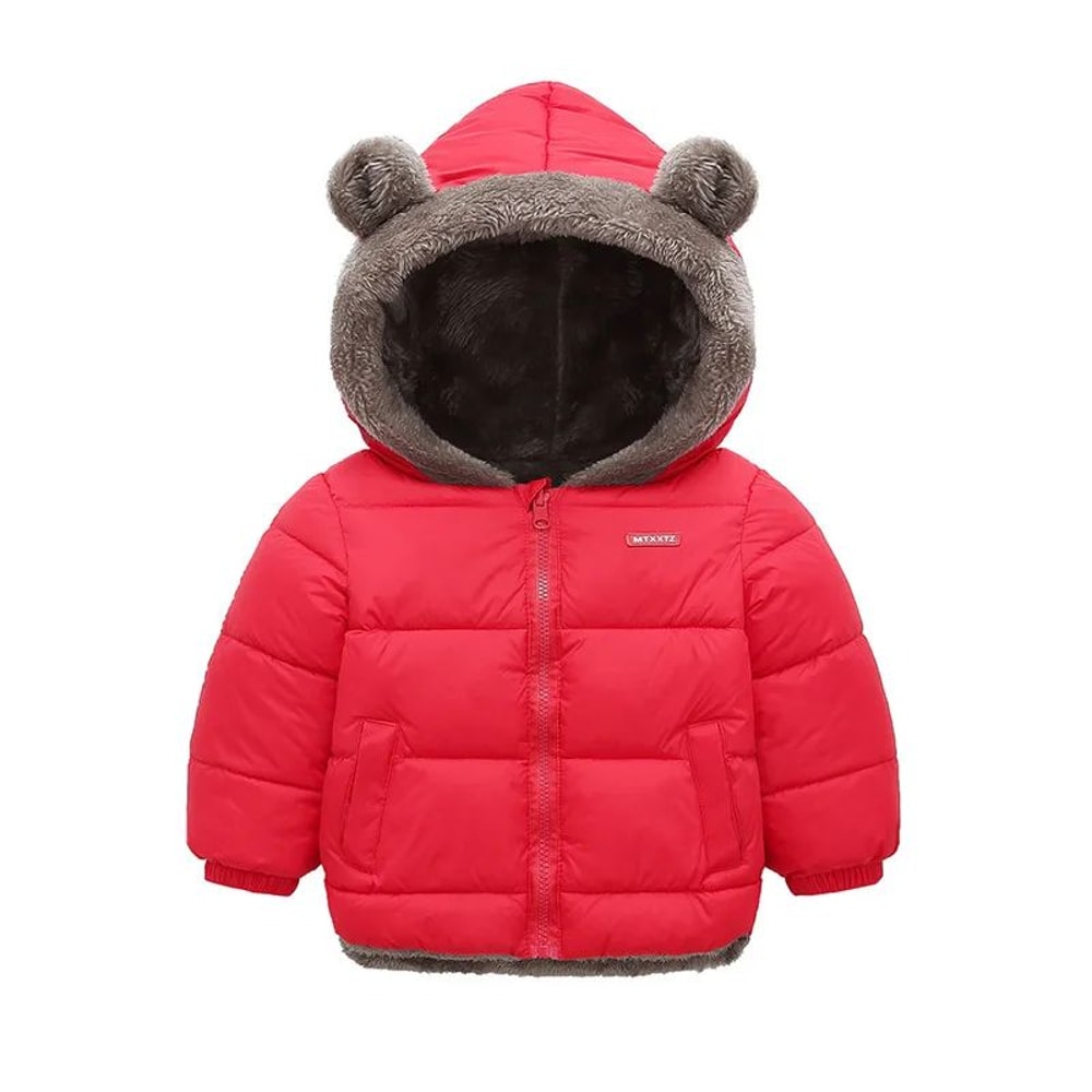 Reversible Cartoon Hooded Baby Winter Coat Plush Toddler Fleece Jacket 7