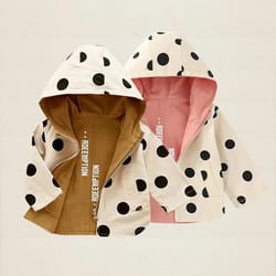 reversible polka dot kids reversible jacket – lightweight toddler hooded jacket for spring & autumn