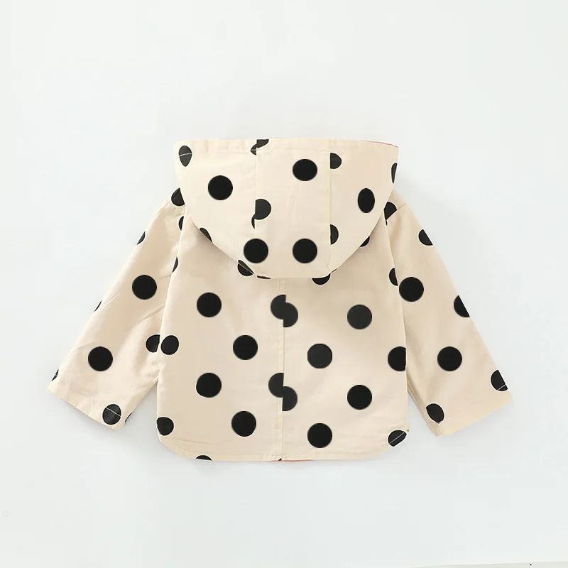 Reversible Polka Dot Kids Reversible Jacket Lightweight Toddler Hooded Jacket For Spring Autumn 5