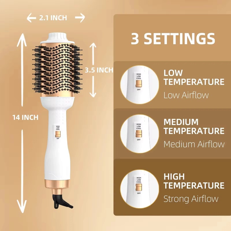 3in1 Hot Air Brush Ionic Hair Styler Hair Dryer Brush For Straightening Curling Volume 2