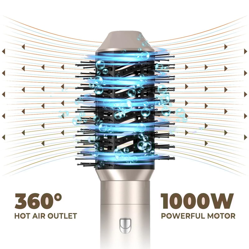 SalonPro 6in1 Hair Styler Hot Air Dryer Brush Set 3