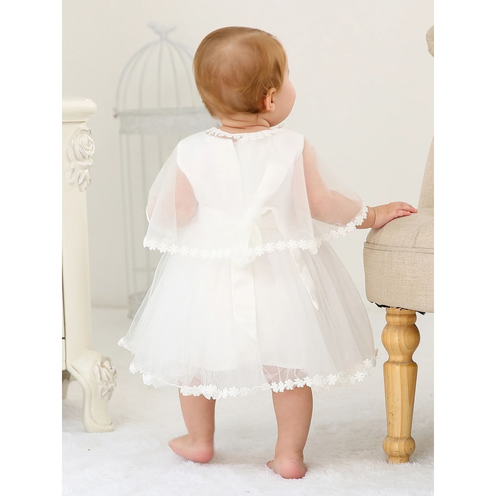 Royal Bloom Baby Princess Dress With Satin Hood Cloak Floral Embroidered Lace Flower Girl Dress Se 1