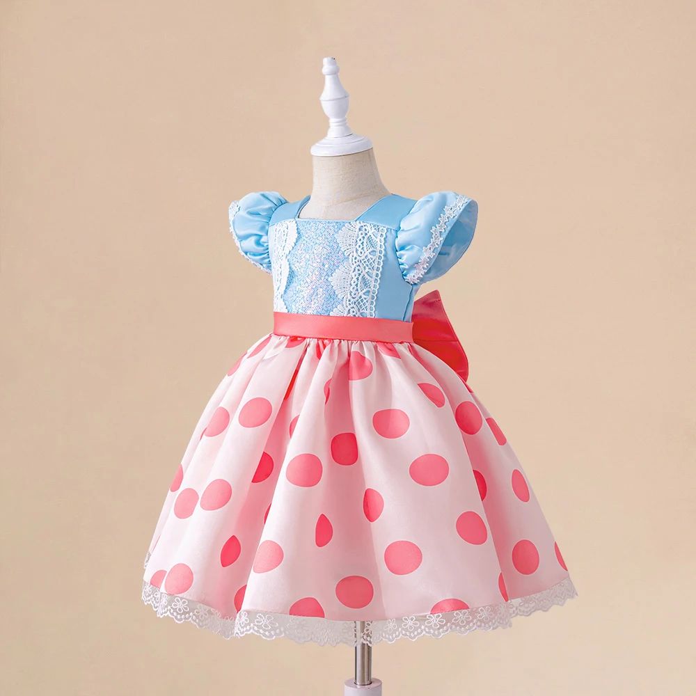 Baby Girl Polka Dot Princess Tutu Dress For Birthday Baptism Party 0