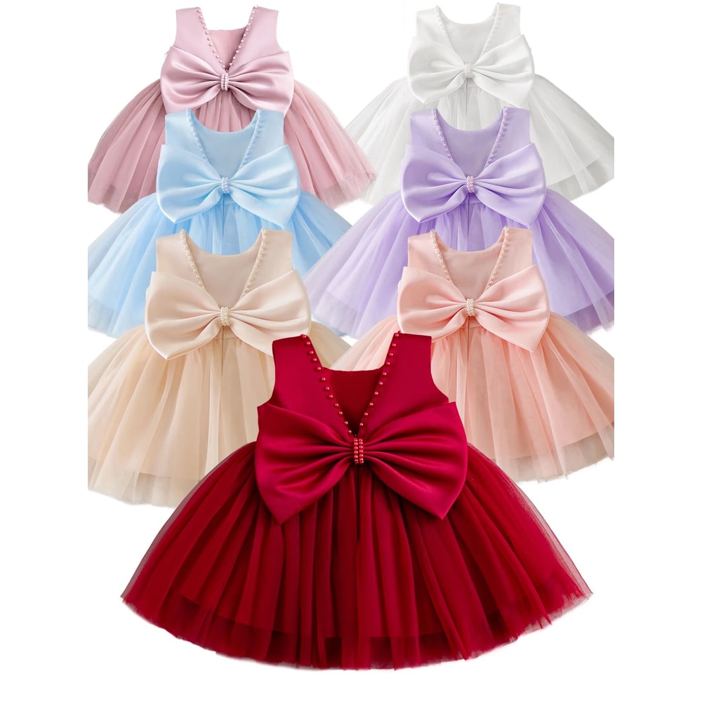 Elegant Floral Princess Baby Girl Ball Gown Luxury Flower Girl Toddler Party Dress 0