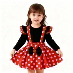 minnie-inspired polka dot toddler outfit set with headband – cute minnie toddler outfit for birthdays & dress-up