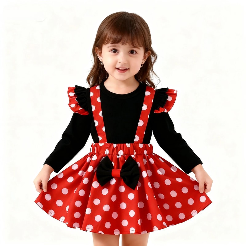 MinnieInspired Polka Dot Toddler Outfit Set With Headband Cute Minnie Toddler Outfit For Birthdays 0