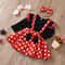 MinnieInspired Polka Dot Toddler Outfit Set With Headband Cute Minnie Toddler Outfit For Birthdays 1