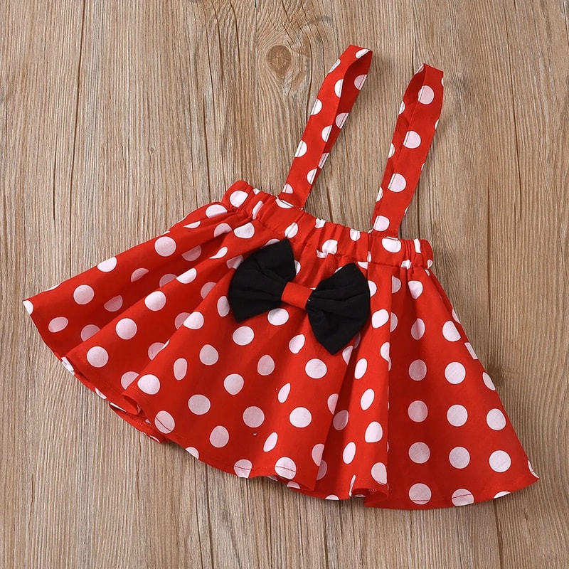 MinnieInspired Polka Dot Toddler Outfit Set With Headband Cute Minnie Toddler Outfit For Birthdays 4
