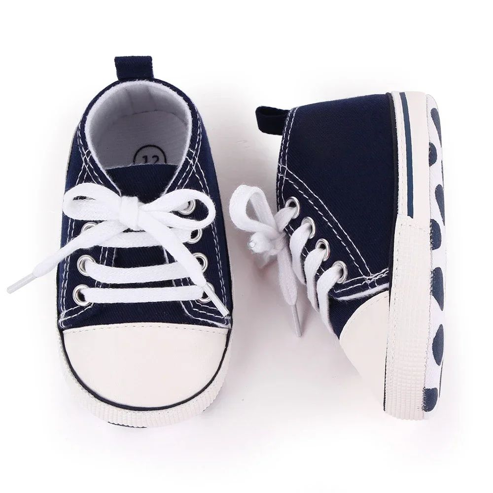 Classic Canvas Baby First Walker Sneakers Soft Sole Newborn Prewalker Shoes 4