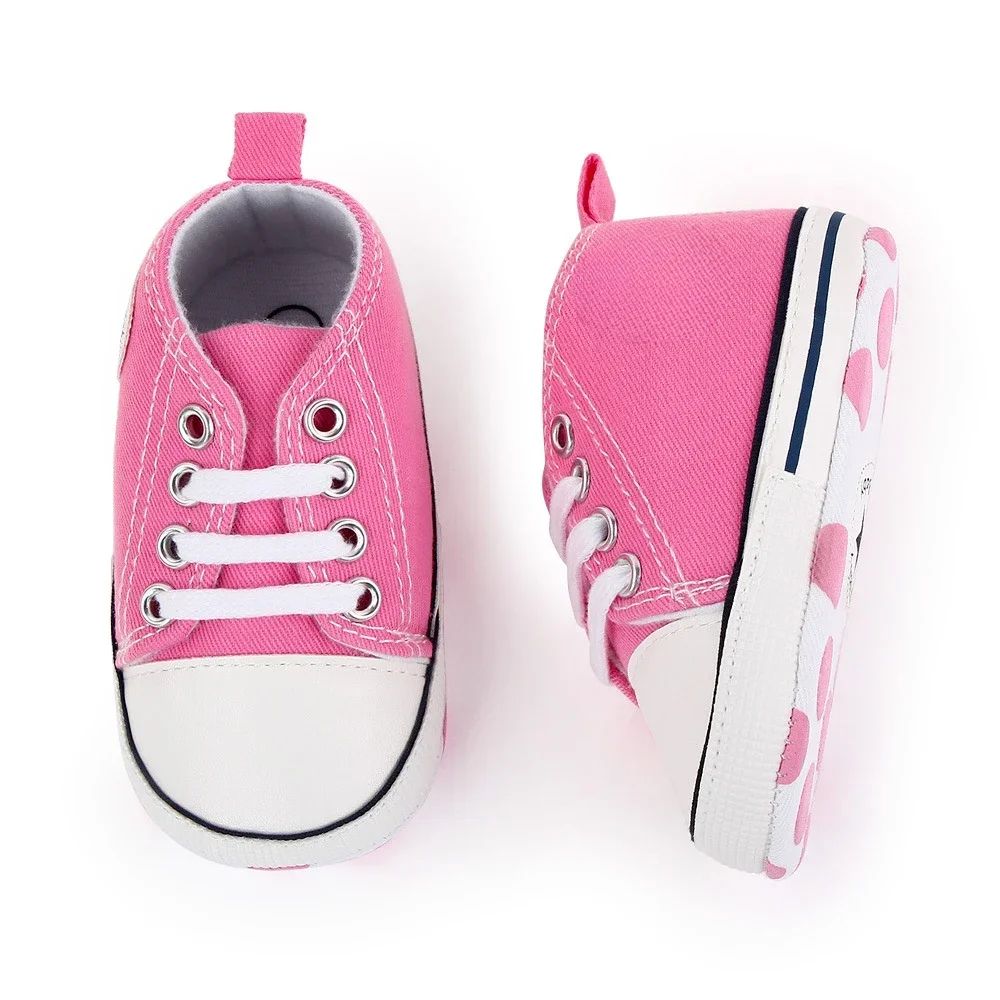 Classic Canvas Baby First Walker Sneakers Soft Sole Newborn Prewalker Shoes 9
