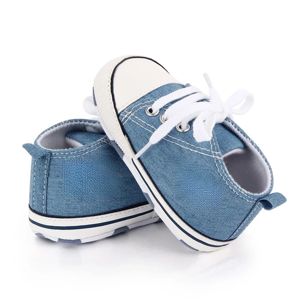 Classic Canvas Baby First Walker Sneakers Soft Sole Newborn Prewalker Shoes 11