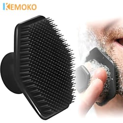 silicone facial cleansing brush for deep pore exfoliation & beard prep
