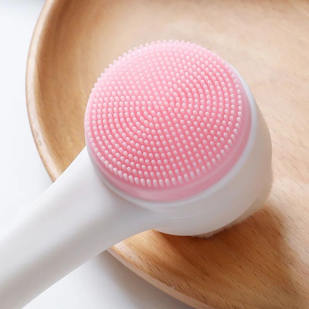 DualAction Silicone Facial Cleansing Brush Soft Bristle Face Wash Deep Pore Exfoliating Tool 4