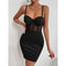 Y2K Sheer Mesh Halter Bodycon Dress Fishbone Corset Club Party Dress 0