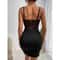 Y2K Sheer Mesh Halter Bodycon Dress Fishbone Corset Club Party Dress 1