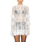 Elegant Floral Sheer Lace Mini Dress Long Sleeve See Through Mesh Dress For Party Cocktail Nights 2