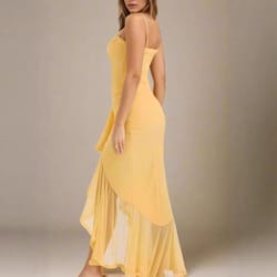 elegant ruched mesh camisole dress – ruffled sleeveless flowy party dress