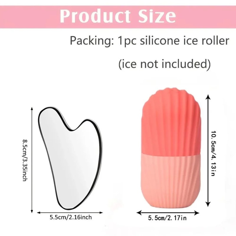 Stainless Steel Ice Face Roller Gua Sha Set For Depuffing And Facial Sculpting 5