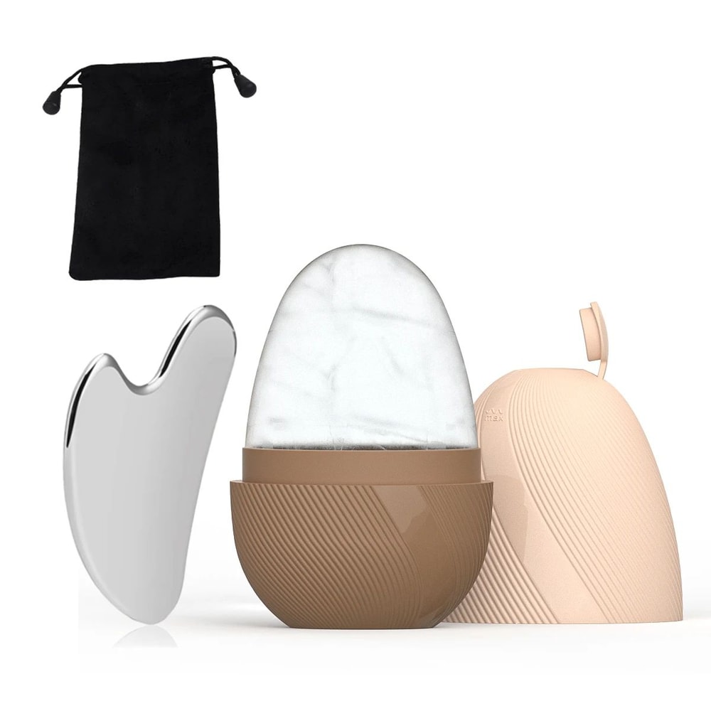 CryoGlow Ice Face Roller Stainless Steel Gua Sha Facial Sculpting Set 11