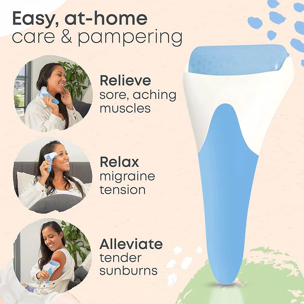 CryoGlow Stainless Steel Ice Roller For Face Cooling Facial Massage Roller For Depuffing Skin Tig 2