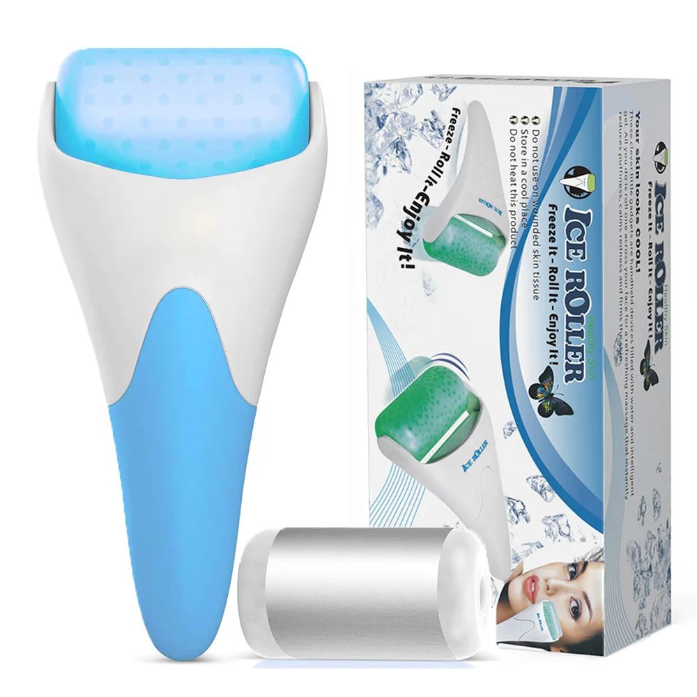 CryoGlow Stainless Steel Ice Roller For Face Cooling Facial Massage Roller For Depuffing Skin Tig 5