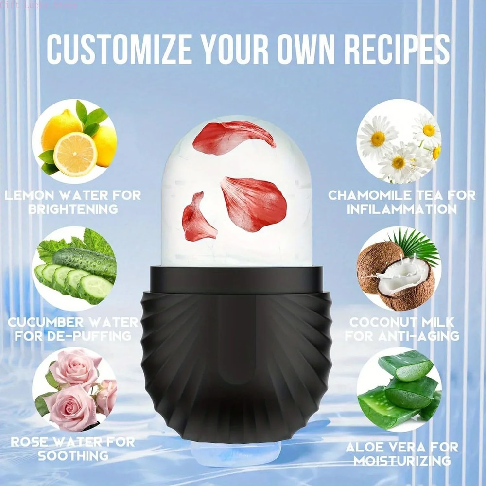 CryoGlow Ice Face Roller Reusable Silicone Facial Ice Roller For Pore Tightening Puffiness Relief 4