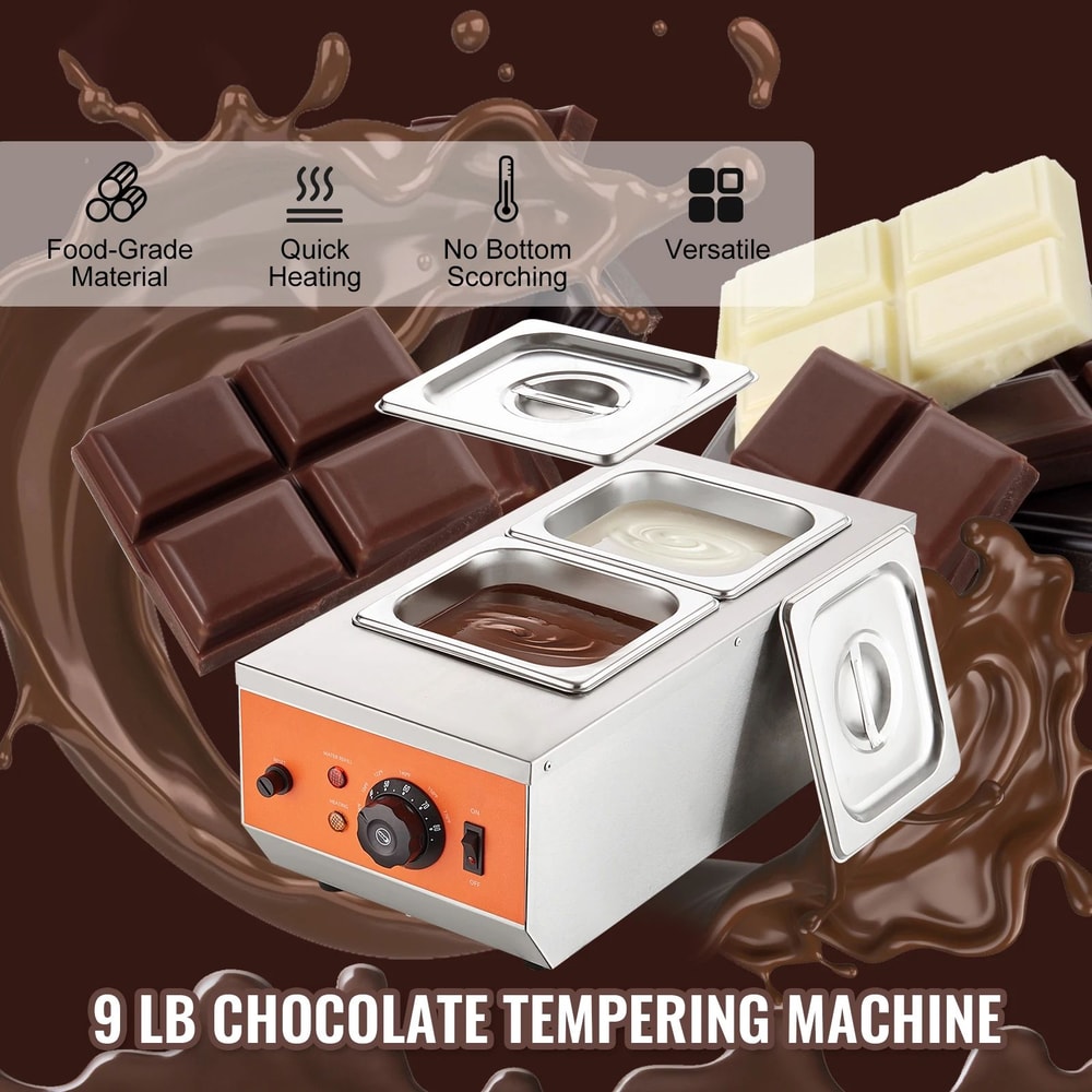 SucceBuy Professional Chocolate Tempering Machine With 23 Tanks Electric Chocolate Melting Pot For 0